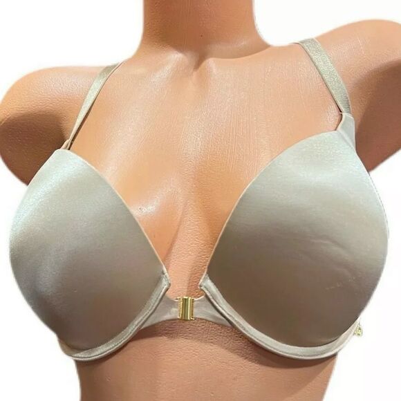 Victoria’s Secret Very sexy Strappy back Push up Padded Satiny bra beige 32DDD - Picture 1 of 3